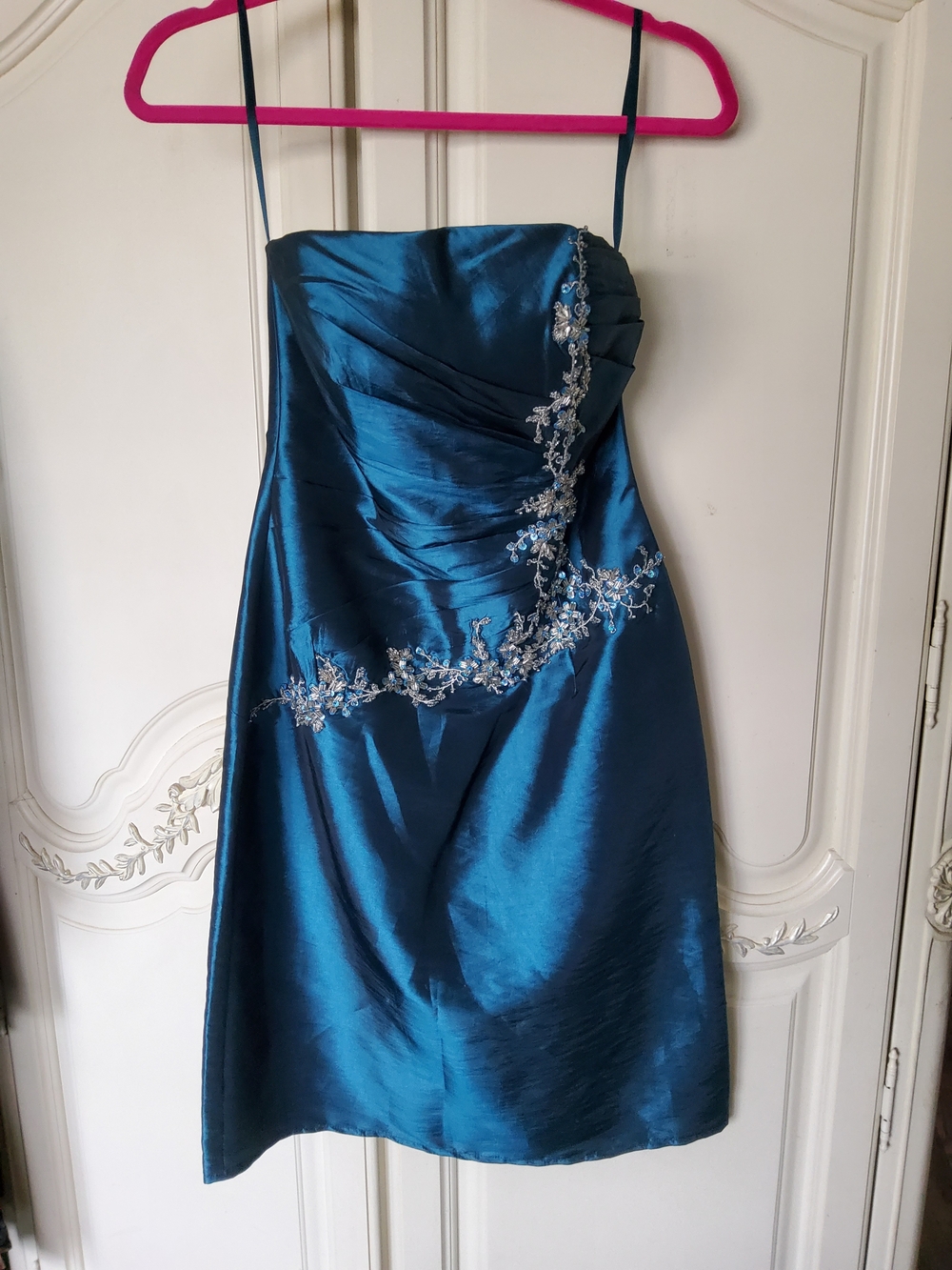90s May Queen Satin Beaded Cocktail Drexx